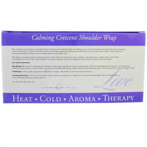 DreamTime Aromatherapy Calming Crescent Hot And Cold Shoulder Wrap, Lavender Perspective: top