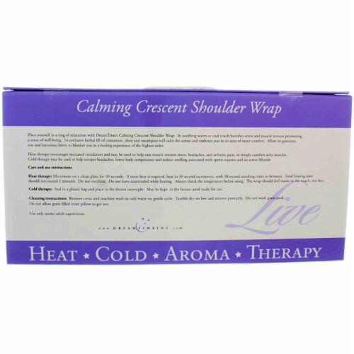 DreamTime Aromatherapy Calming Crescent Hot And Cold Shoulder Wrap, Blue Perspective: top