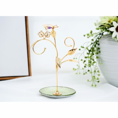 24K Gold Plated Jewelry Stand Elegant Floral And Butterfly Design Home Jewelry Display 1 unit Fred Meyer