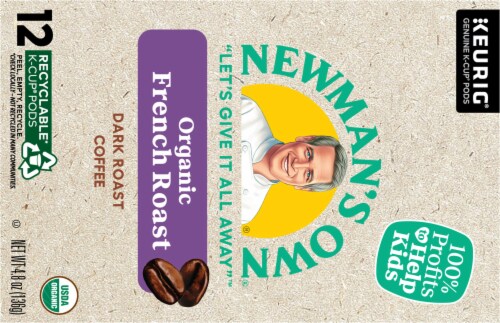 Newman's Own French Roast Dark Roast Organic K-Cup Coffee Pods Perspective: top