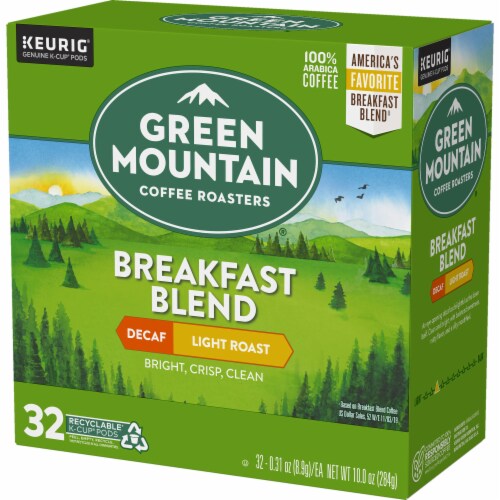 Green Mountain Coffee Roasters® Breakfast Blend Decaf Light Roast K-Cup Coffee Pods Perspective: top