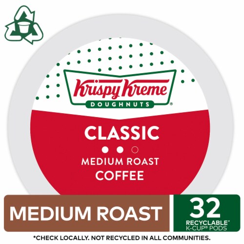 Krispy Kreme Classic Medium Roast Coffee K-Cup Pods Perspective: top