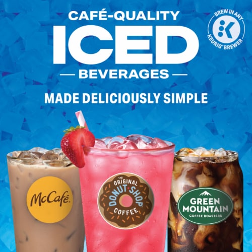 The Original Donut Shop Iced Refreshers Strawberry Açaí Flavor K-Cup Pods Perspective: top