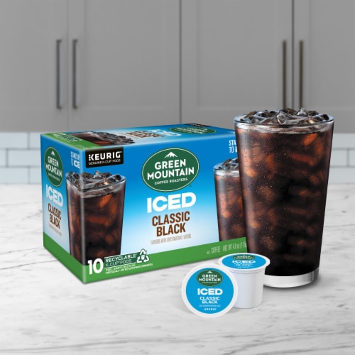 Green Mountain Coffee Roasters Iced Classic Black Medium Roast K-Cup Coffee Pods Perspective: top