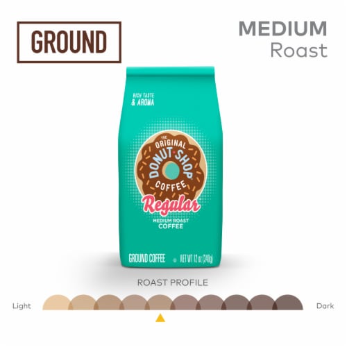 The Original Donut Shop Coffee Regular Medium Roast Ground Coffee Bag Perspective: top