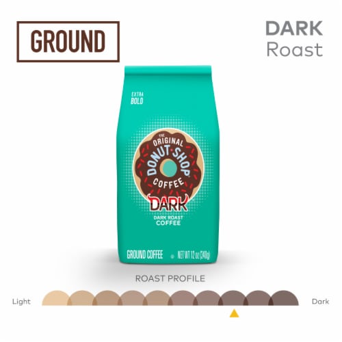 The Original Donut Shop Coffee Dark, Dark Roast Ground Coffee Bag Perspective: top