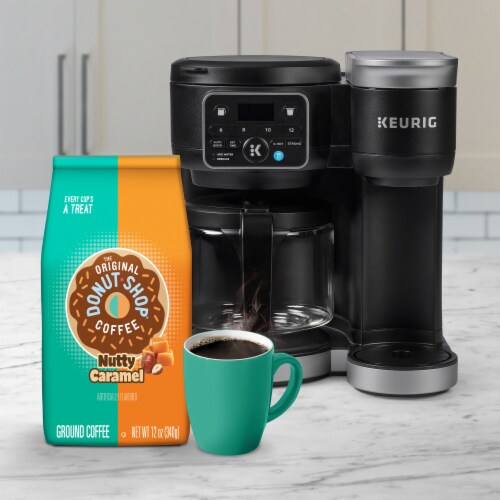 The Original Donut Shop Coffee Nutty Caramel Medium Roast Flavored Ground Coffee Bag Perspective: top