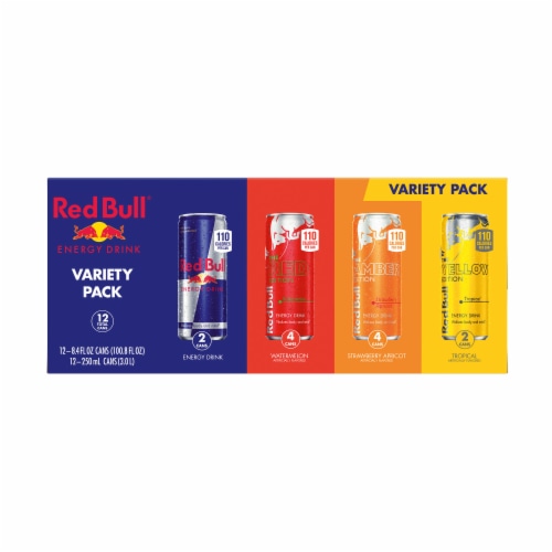 Red Bull Energy Drink Variety Pack Cans Perspective: top