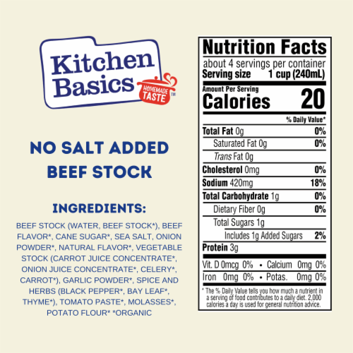 Kitchen Basics® Unsalted Beef Stock Perspective: top