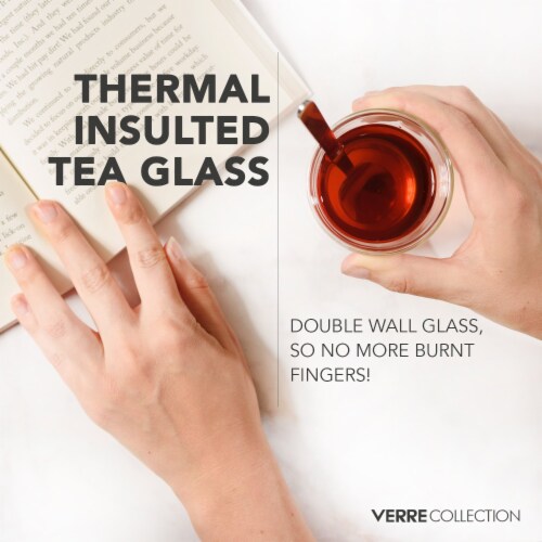 Original Double Wall Turkish Tea Glass Cups, 4.25 Ounce, Set of 2 - Insulated Thermo Glass Perspective: top