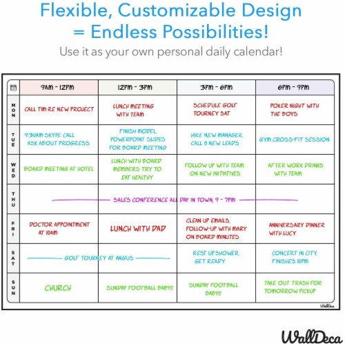 WallDeca Erasable Fridge Weekly Wall Planner, 43 x 30 cm, Perfect for Family Perspective: top