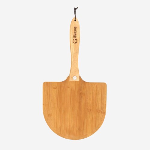 Chef Pomodoro Bamboo Pizza Paddle with Foldable Wood Handle for Easy Storage Perspective: top