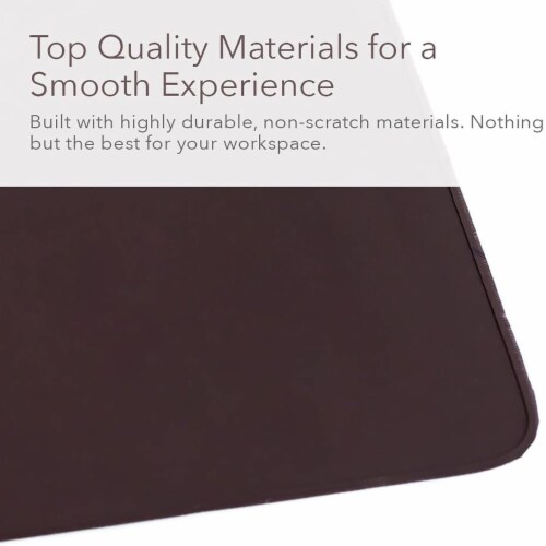 ZBRANDS // Brown Artificial Leather Desk Mat Pad Blotter Protector (36  x 20 ) Perspective: top
