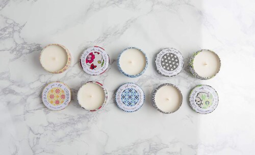 2.5oz Mini Candle - Buds + Blooms Perspective: top