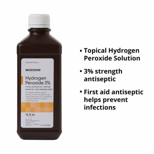 McKesson Antiseptic Hydrogen Peroxide 16 oz. Bottle Topical Liquid 3% Strength Perspective: top