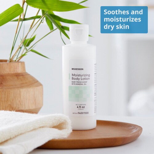 McKesson Baby Fresh Scent Hand and Body Moisturizer Lotion 4 oz. Bottle 94001500 12 Ct Perspective: top
