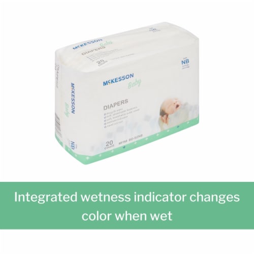McKesson Baby Baby Diaper Newborn, 0 to 10 lbs. BD-SZNB, 20 Ct Perspective: top