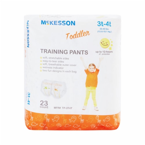 McKesson Toddler Toddler Training Pants Size 3T to 4T 30 to 40 lbs. TP-3T4T, 23 Ct Perspective: top