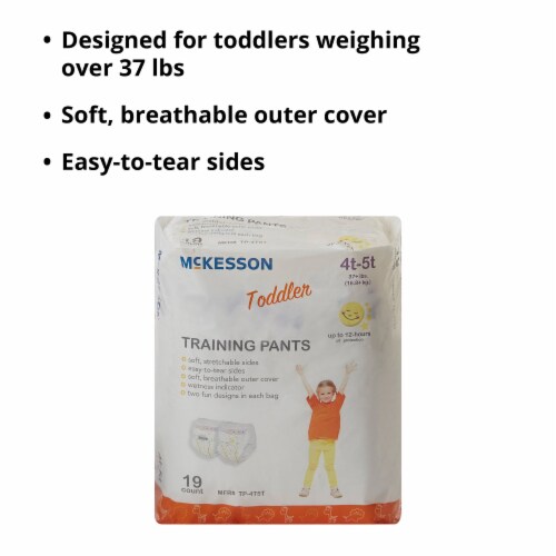McKesson Toddler Toddler Training Pants Size 4T to 5T Over 37 lbs. TP-4T5T, 76 Ct Perspective: top