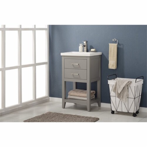 Design Element Group Cara 20  Single Sink Vanity in Gray Perspective: top