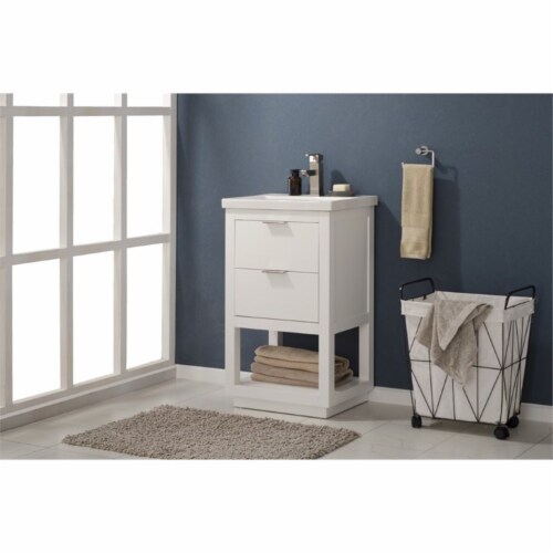 Design Element Group Klein 20  Single Sink Vanity in White Perspective: top