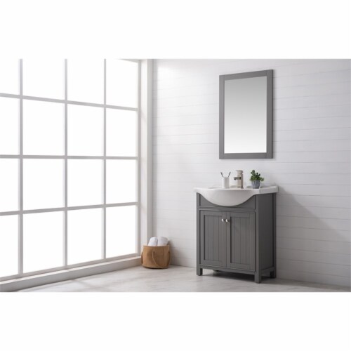 Design Element Marian 30  Single Sink Vanity In Gray Perspective: top