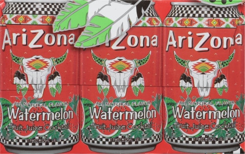 Arizona Natural Flavor Watermelon Aluminum Can Perspective: top