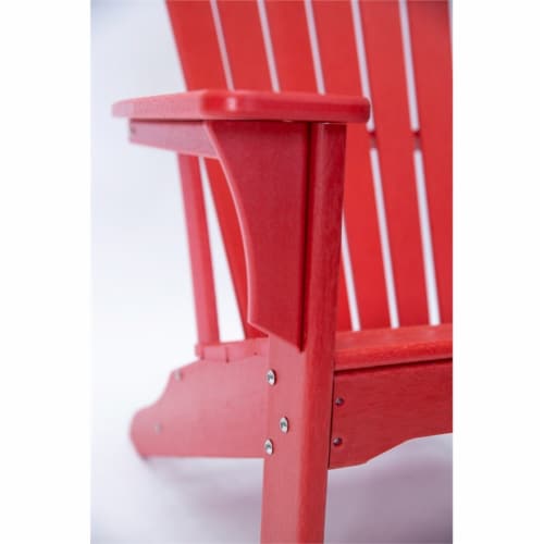Hampton Red Poly Outdoor Patio Adirondack Chair Perspective: top