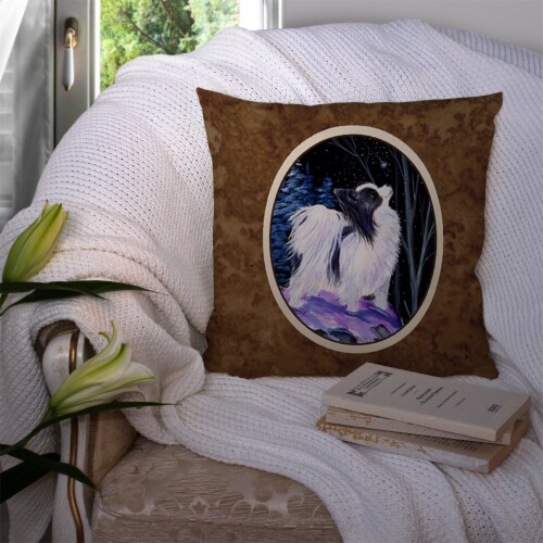 Carolines Treasures SS8383PW1414 Starry Night Papillon Fabric Decorative Pillow Perspective: top