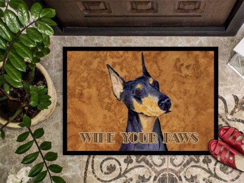 Carolines Treasures SS4891JMAT Black and Tan Doberman Wipe your Paws Doormat 24 24Hx36W Harris Teeter