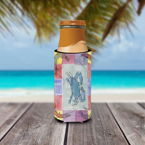 Carolines Treasures 8021MUK Crab and Shrimp Ultra Hugger for slim cans Perspective: top