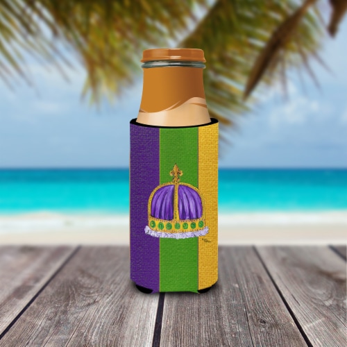 Carolines Treasures 8371MUK King's Crown Mardi Gras Ultra Hugger for slim cans Perspective: top