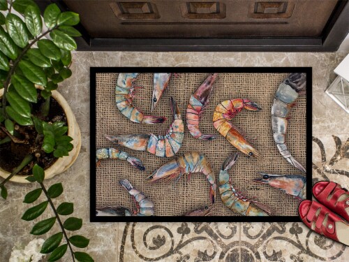 Carolines Treasures 8738MAT Shrimp Doormat 18x27 Perspective: top