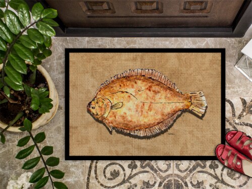 Carolines Treasures 8821JMAT Flounder Doormat 24x36 Perspective: top