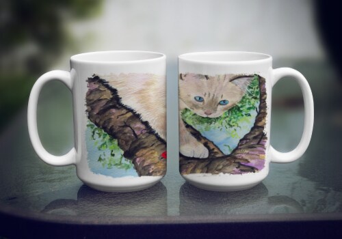 Carolines Treasures SS8276CM15 Cat - Birman Coffee Mug 15 oz Perspective: top