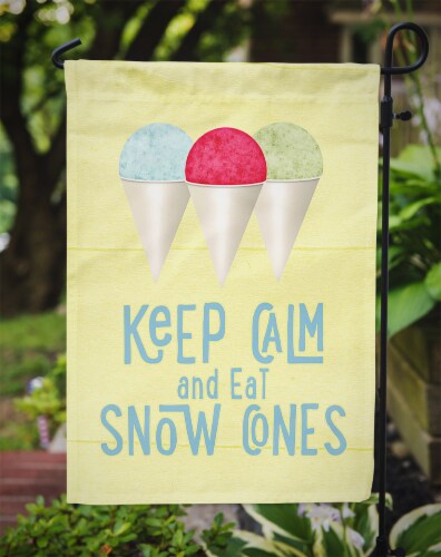 Carolines Treasures SB3110GF Keep calm and eat snow cones Garden Flag Perspective: top