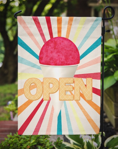 Carolines Treasures SB3112GF Snowball Snow cone stand Open Garden Flag Perspective: top