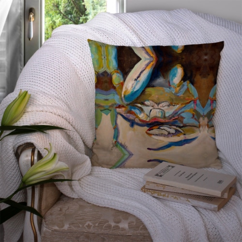 Carolines Treasures  JMK1257PW1414 Three Big Claw Crab Fabric Decorative Pillow Perspective: top