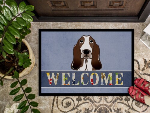 Carolines Treasures BB1429MAT Basset Hound Welcome Doormat 18x27