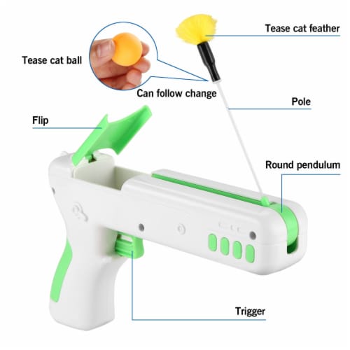 Interactive Cat Toy Stick Toy with Ball & Feather Perspective: top