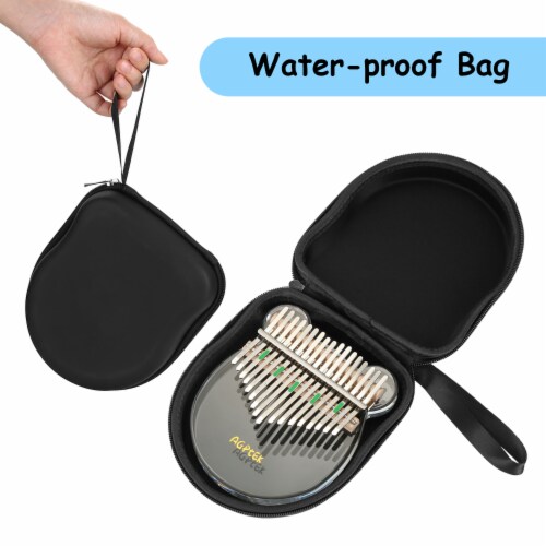 Kalimba, FIXM 17 Keys Thumb Piano Transparent Acrylic Material with Carry Bag, Tuning Hammer Perspective: top