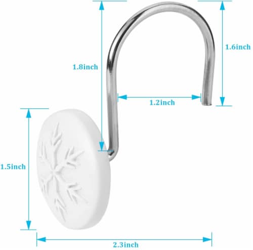 Shower Curtain Hooks, AGPtEK 12 PCS Anti-Rust Decorative Shower