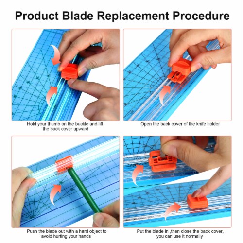 AGPTEK 12  A4 Paper Trimmer Cutter Picture Cutting Label Design Photos Blue Perspective: top