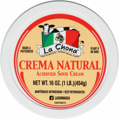 La Chona® Crema Natural Acidified Sour Cream Perspective: top