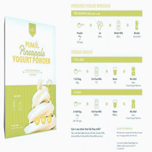 Pineapple Yogurt Powder, Probiotic Soft Serve Ice Cream Mix Perspective: top