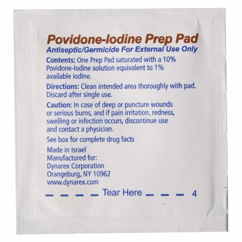 Dynarex PVP Prep Pad NonSterile Medium Nonwoven Gauze 1108 1 Count(s) 100 /Count Perspective: top