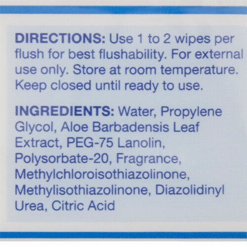 Flush Away Junior Adult Wipe or Washcloth 5 x 8 1324, 1 Pack 42 Wipes Perspective: top