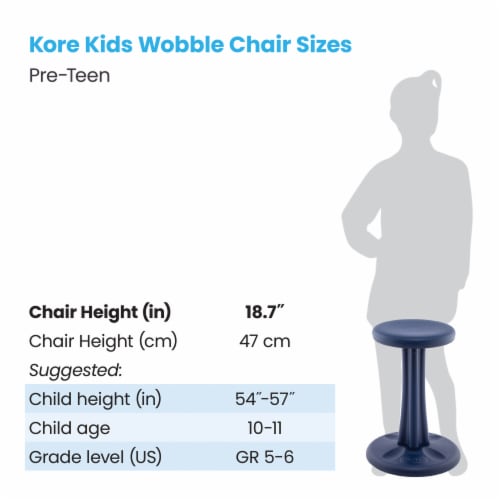 KoreTeen Active Chair 18.7" - Dark Blue Perspective: top