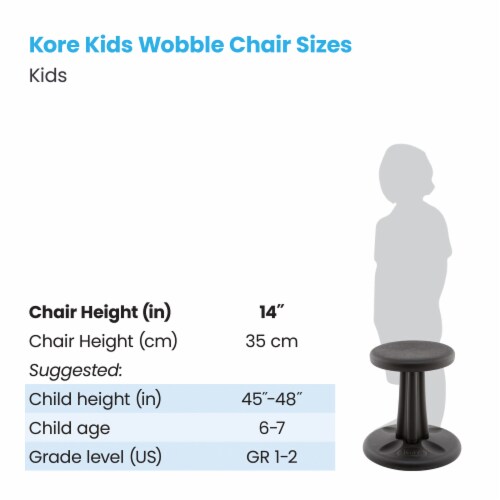 Kore Design Kids Wobble Chair - Black Perspective: top