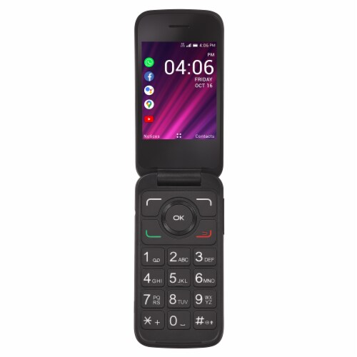 Total Wireless MyFlip 2 A406 CDMA Non-Contract Cellphone - Black Perspective: top